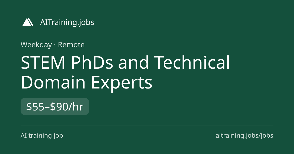 STEM PhDs and Technical Domain Experts at Weekday | AITraining.jobs