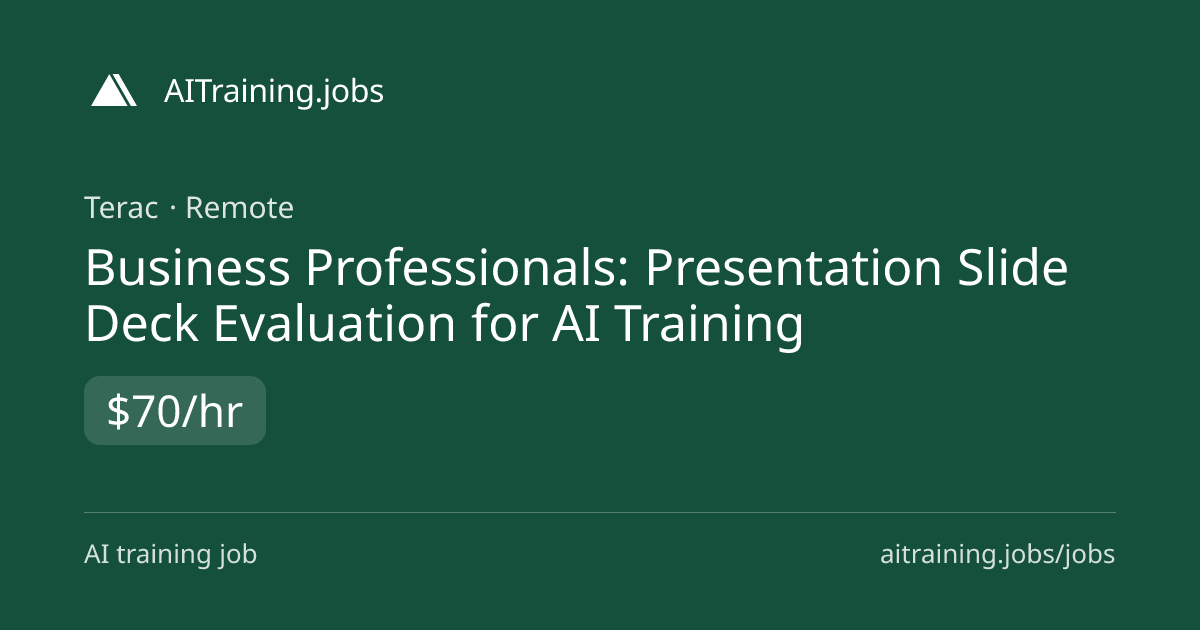 Business Professionals: Presentation Slide Deck Evaluation for AI ...